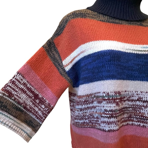 NWT, Knox Rose Cozy Colorful Striped Knit Turtleneck Sweater, Sz XS - Picture 14 of 16